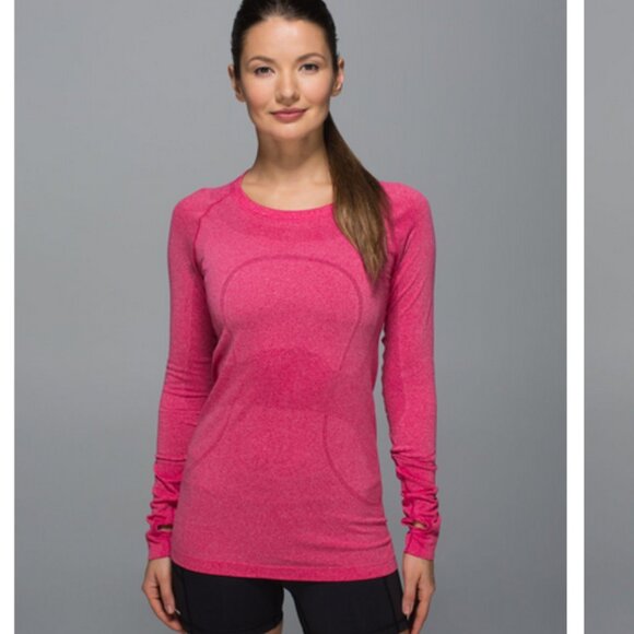 Lululemon Swiftly Tech Long Sleeve Crew - Heathered Jewelled Magenta - Size 8 - Picture 11 of 15